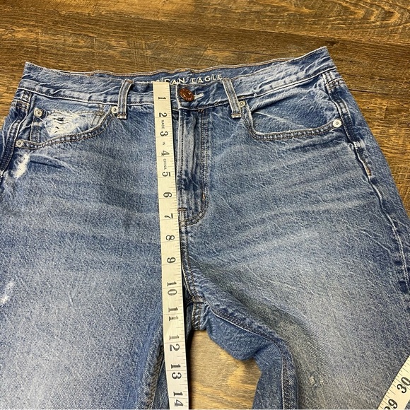 American Eagle 90s Slim Boyfriend Jeans Womens 6 LONG Hi Rise Distressed Denim - Picture 10 of 10